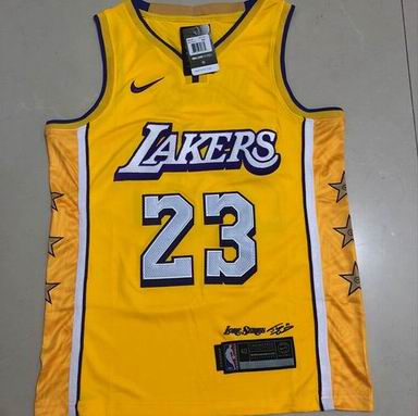 #23 James NBA Lakers yellow city jersey