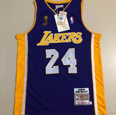 #24 Kobe Bryant NBA Lakers purple champion jersey