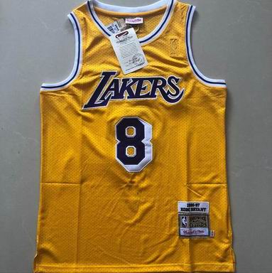 #8 Kobe Bryant NBA Lakers 96-97 yellow jersey