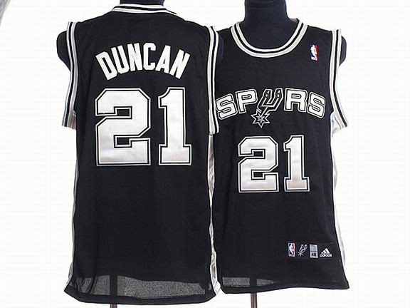NBA San Antonio Spurs #21 Tim Duncan Black Jersey