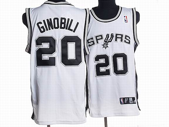 NBA San Antonio Spurs #20 Manu Ginobili White Jersey