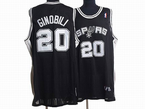 NBA San Antonio Spurs #20 Manu Ginobili Black Jersey