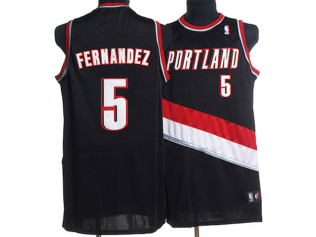 NBA Portland Trail Blazers #5 Rudy Fernandez Black Jersey