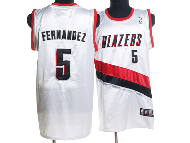 NBA Portland Trail Blazers #5 Rudy Fernandez White Jersey