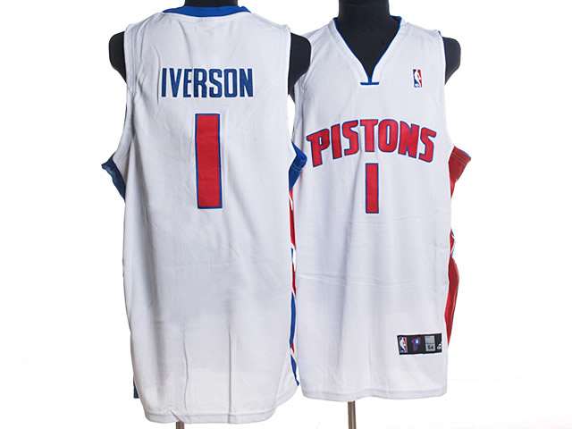 NBA Detroit Pistons 1 Ivrson white Jersey