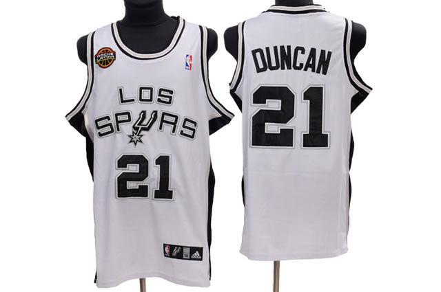 BA San Antonio Spurs #21 Tim Duncan white Jersey Patch