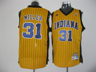 NBA Indiana Pacers #31 Reggie Miller Yellow Jersey