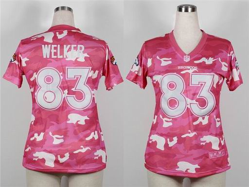 2013 Nike Denver Broncos 83# Wes Welker Women's Fashion Jersey-New Pink Camo