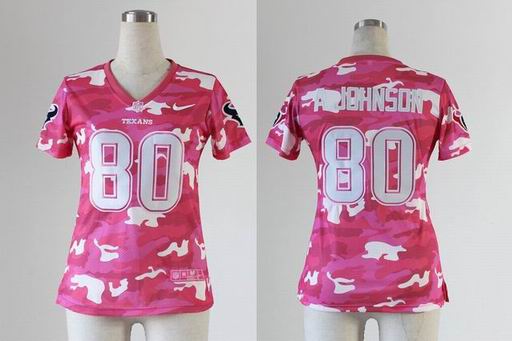 2013 Nike houston texans 80 A.Johnson Women's Fashion Jersey-New Pink Camo