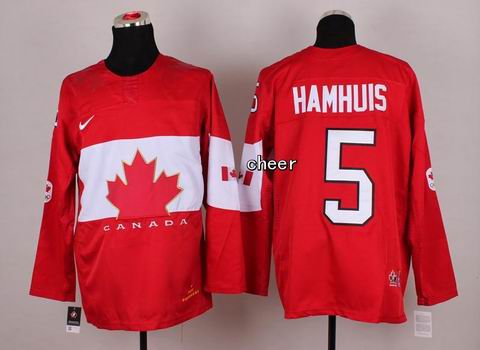 2014 NHL Winter Olympic Team Canada #5 Hamhuis Red Jersey