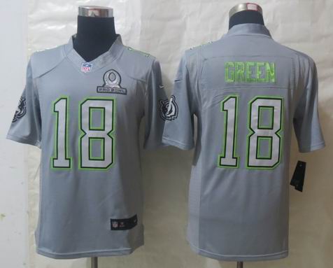 2014 Pro Bowl jersey Cincinnati Bengals 18 Green grey Game