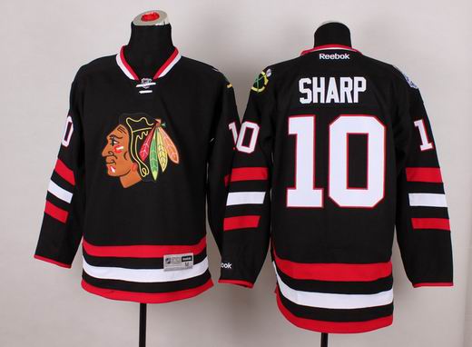 2014 Stadium Series Chicago Blackhawks 10 SHARP black jersey
