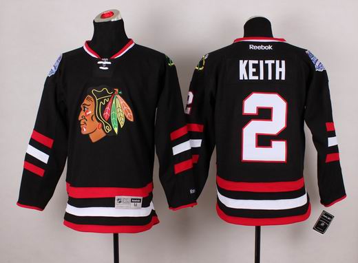 2014 Stadium Series Chicago Blackhawks 2 Keith black jersey