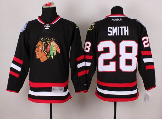 2014 Stadium Series Chicago Blackhawks 28 SMITH black jersey