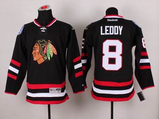 2014 Stadium Series Chicago Blackhawks 8 LEDDY black jersey