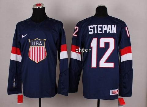 2014 Winter Olympic NHL Team USA Hockey Jersey #12 Stepan Blue