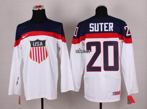2014 Winter Olympic NHL Team USA Hockey Jersey #20 Suter White