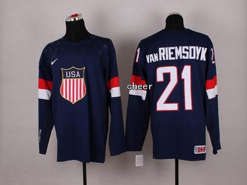 2014 Winter Olympic NHL Team USA Hockey Jersey #21 vanRIEMSDYK Blue