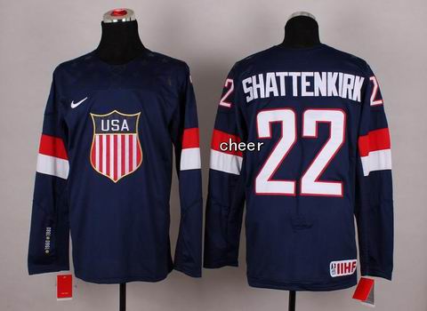 2014 Winter Olympic NHL Team USA Hockey Jersey #22 Shattenkirk Blue