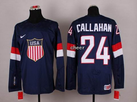 2014 Winter Olympic NHL Team USA Hockey Jersey #24 Callahan Blue