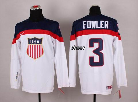 2014 Winter Olympic NHL Team USA Hockey Jersey #3 Fowler White