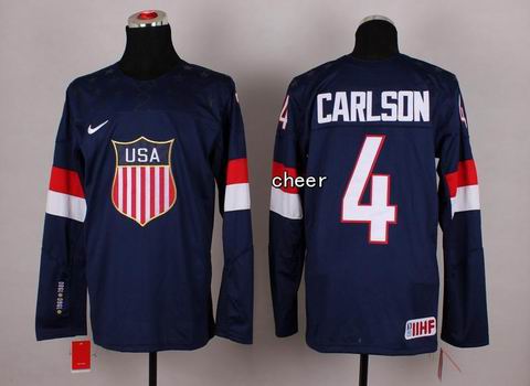 2014 Winter Olympic NHL Team USA Hockey Jersey #4 Carlson Blue