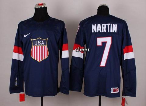 2014 Winter Olympic NHL Team USA Hockey Jersey #7 Martin Blue