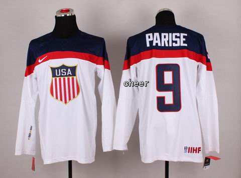 2014 Winter Olympic NHL Team USA Hockey Jersey #9 Parise White