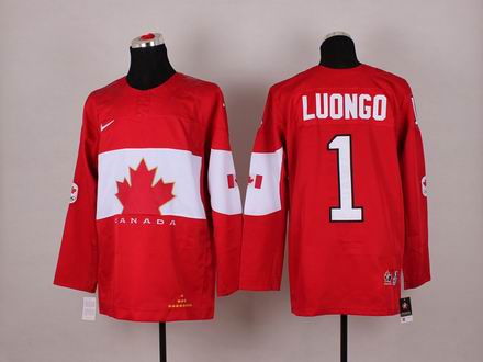 2014 Winter Olympic hockey national Jersey Canada Team 1 LUONGO red