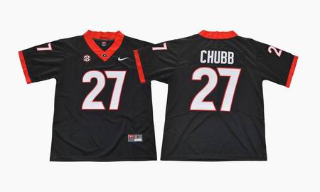 2017 Georgia Bulldogs Nick Chubb 27 College Football Limited Jersey - Black