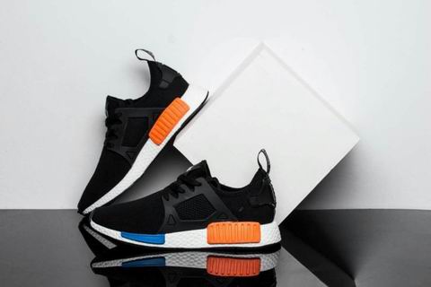 Adidas Boost NMD shoes black orange blue
