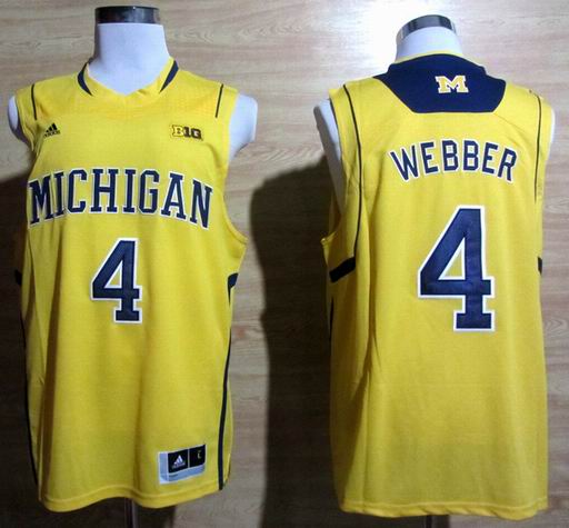 Adidas Michigan Wolverines Chirs Webber 4 Basketball Authentic Jerseys - Yellow
