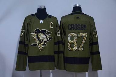Adidas nhl pittsburgh penguins #87 Crosby army green jersey