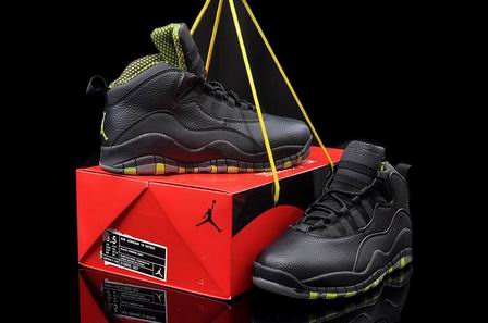 Air Jordan 10 shoes black green