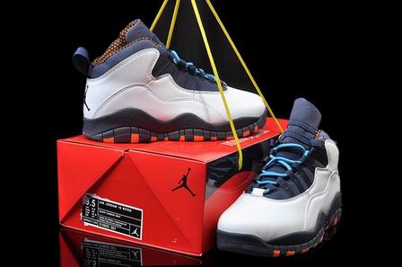 Air Jordan 10 shoes white blue orange