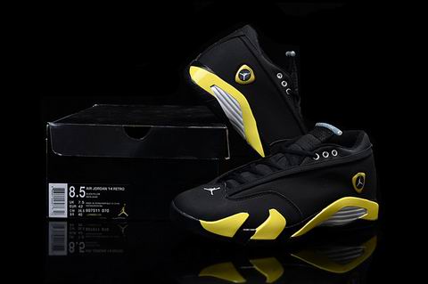 Air Jordan 14 retro shoes black yellow
