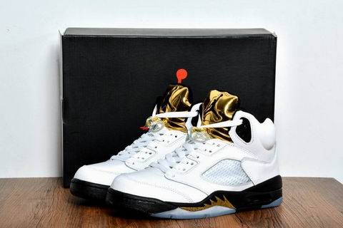 Air Jordan 5 Retro shoes AAAAA perfect quality white golden