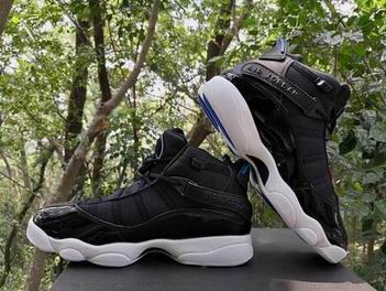 Air Jordan 6 Rings shoes black blue