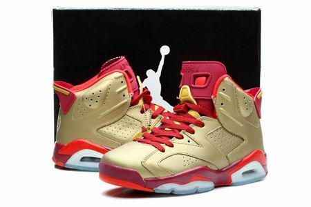 Air Jordan 6 retro shoes golden red