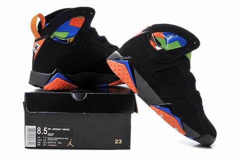 Air Jordan 7 retro shoes black orange blue