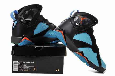 Air Jordan 7 retro shoes blue black orange