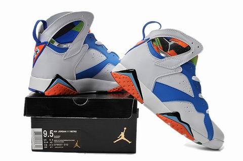 Air Jordan 7 retro shoes white blue orange