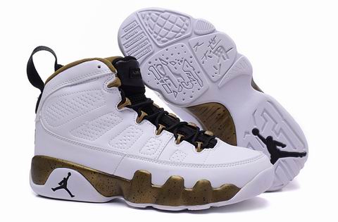 Air Jordan 9 retro shoes white golden
