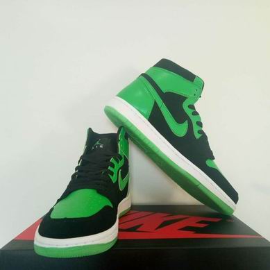 Air jordan 1 shoes black green green