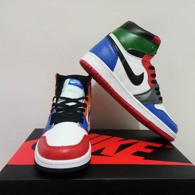 Air jordan 1 shoes white red blue green