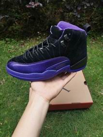 Air jordan 12 retro shoes black purple