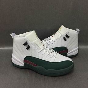 Air jordan 12 retro shoes white green