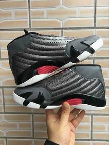 Air jordan 14 retro shoes black grey pink