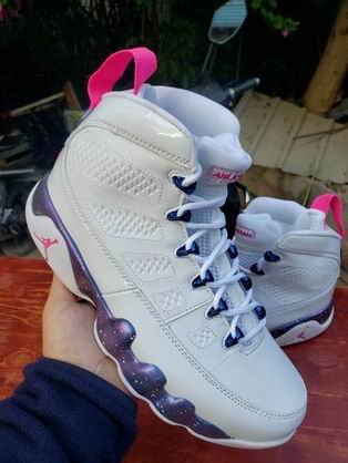 Air jordan 9 retro shoes white purple