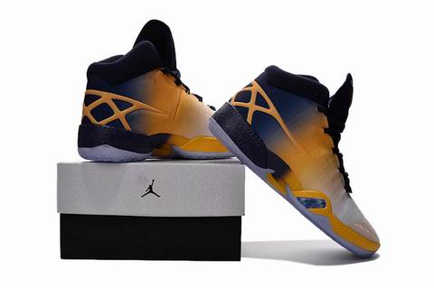 Air jordan XXX shoes yellow blue